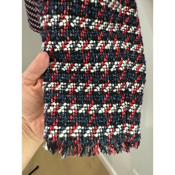 Women's Ann Taylor Fringe Red White and Blue Tweed Blazer, size 8 - Picture 10 of 16